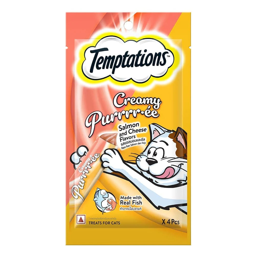 Temptations Creamy Purrrr ee Salmon & Cheese Cat Treats