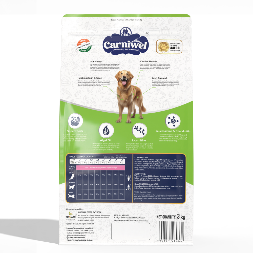 Carniwel Superfoods Veg For Large Breed Adult  Dog Dry Food