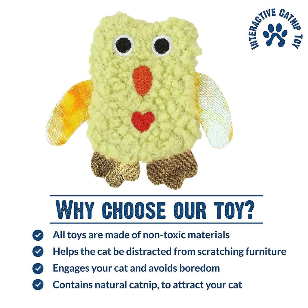 BASIL Cat Plush Toy with Cat Nip for Stuffing (Yellow)