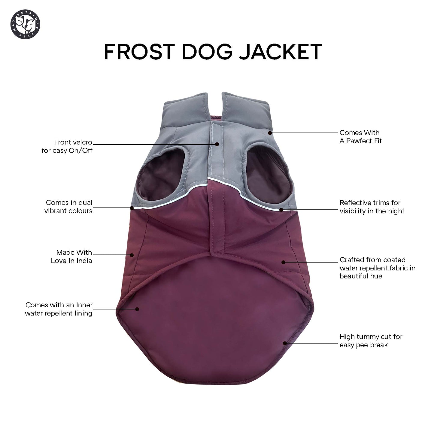 Frost- Navy Dog Jacket