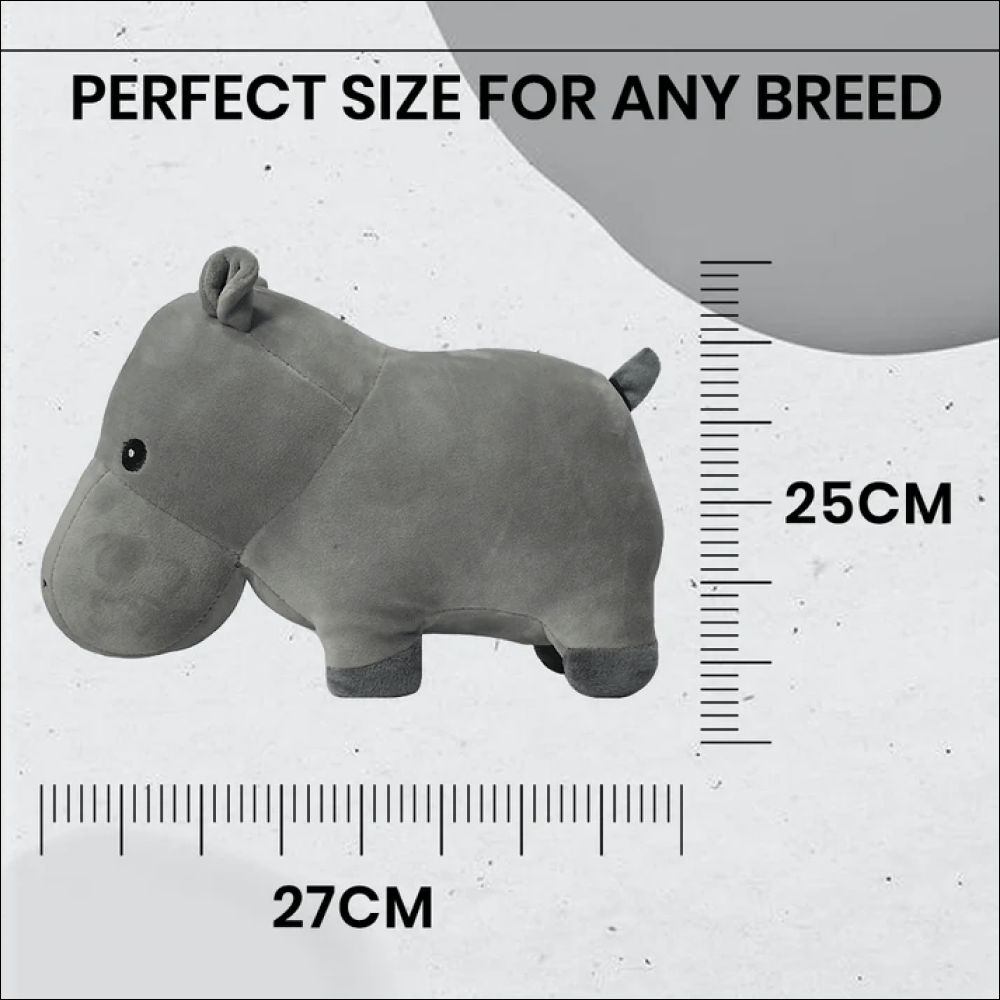 Basil Cuddly Soft Hippo Plush Toy for Dogs and Cats