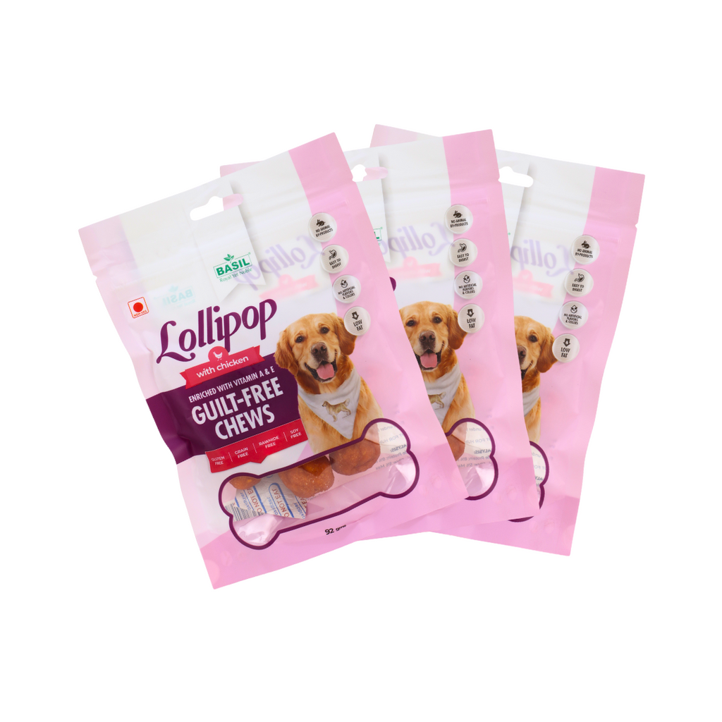 BASIL Chicken Lollipop Guilt-Free Treat for Dogs & Puppies | 92 Grams